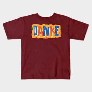 Colorful Retro Danke Word pattern Kids T-Shirt